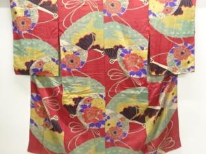 アンティーク　紋錦紗花薬玉模様長襦袢